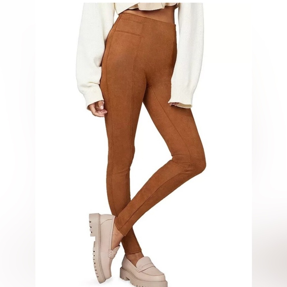 Spandex Tan Faux Suede Leggings S